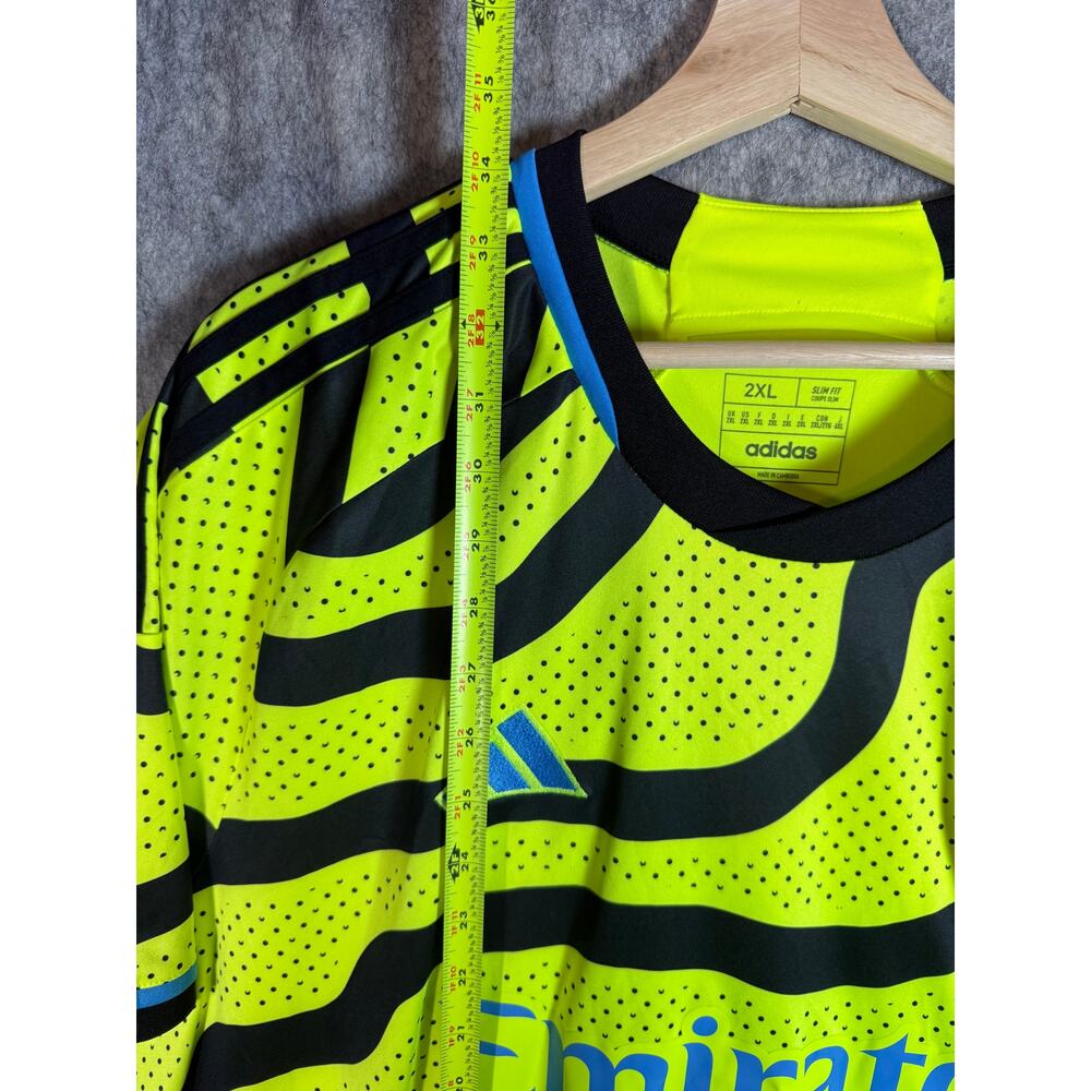 Adidas Arsenal 23/24 Away Slim Fit Football Jersey Mens 2XL Yellow Black - Picture 9 of 9